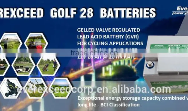 High Quality Long Life 12 V 28 Ah Golf Cart Battery Golf 28 photo-2