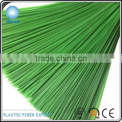 Different Green Colors of PET Broom Fiber PET Synthetic Fiber Polyester Plastic Filament photo-3