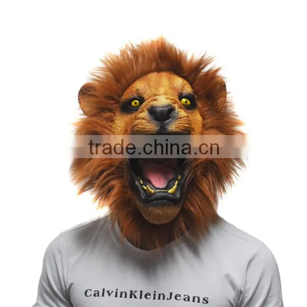 Creepy Angry Lion Latex Rubber Mask Costume Prop Scary Mask Animal Head Party Mask Cosplay Mask photo-2