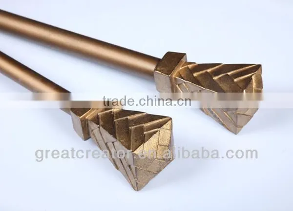 Home Decor Window Curtain Rods With Pewter Monument Resin Finials photo-6
