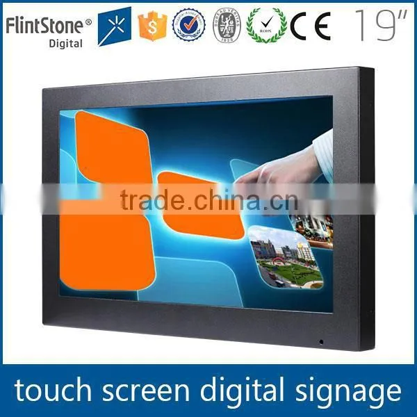 FlintStone 19 Inch LCD Commercial Touch Screen Player, LCD Touch Advertising TV Monitor, LCD Commercial TV Video Screen photo-3