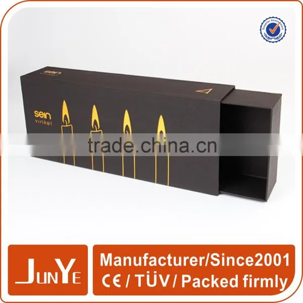 Gold Stamping Black Box Cardboard Candle Packaging photo-3