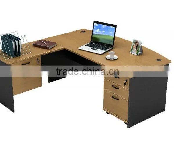 Cheap L Shape Straight Melamine Office Desk photo-3