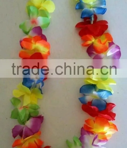 4 LED Light Up Flashing LEI Hawaiian Necklace Rave Party Blinking Floral Flower photo-2