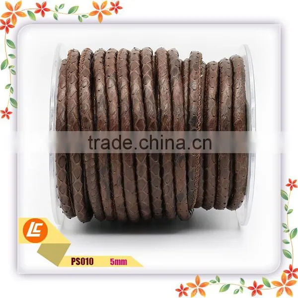 Brown Color Exotic Real Snake Bracelet Leather Cord