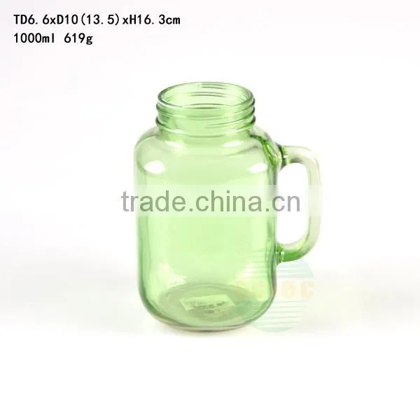 Glass Mason Jar With Handle