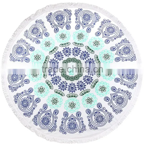 Super Soft Customized Round Beach Towel With Tassels