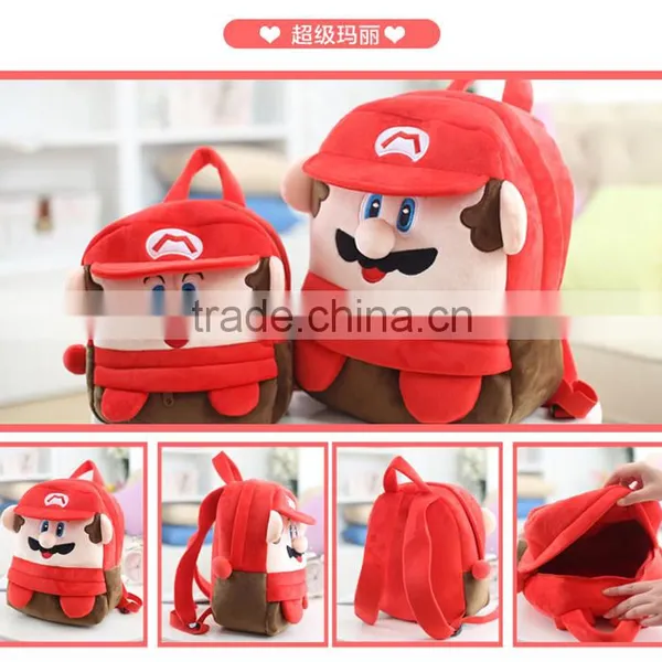 25*19cm(S)/35*28cm(L) Lovely Customzied Red Superman Plush Animal Cartoon Backpack for Children photo-4