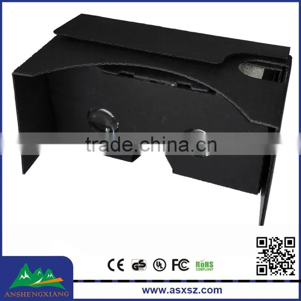 Hot Sell Google Cardboard Black 2.0 With Straps DIY Google Cardboard 3D VR Glasses