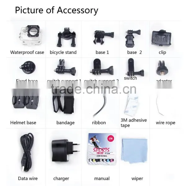 140 Degree HD Wide-Angle Lens Cheap Helmet Camera With Waterproof 30M photo-5