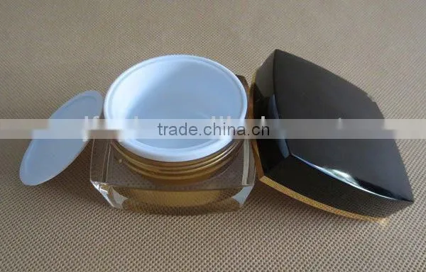 Square Shaped Acrylic Cream Jar and Cosmetic Lotion Bottle With Pump photo-4