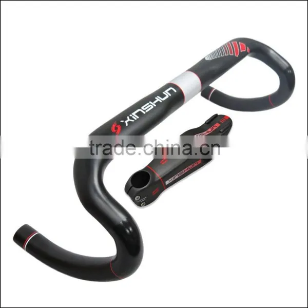 2016 Xinshun Mountain Bikes Carbon Handlebar Mtb Road Bike Accessories Bicycle Parts Grips With Stem BH2212 photo-5