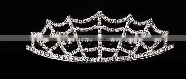 Mesh Design Jewelry Women Diamond Tiara Necklace Earrings Sets photo-2