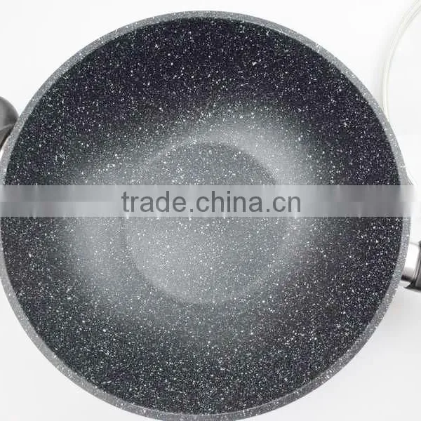 Cast-Aluminum Frying Pan Sets 18/20/24/28/30cm Marble Stone Coating With Lid photo-2