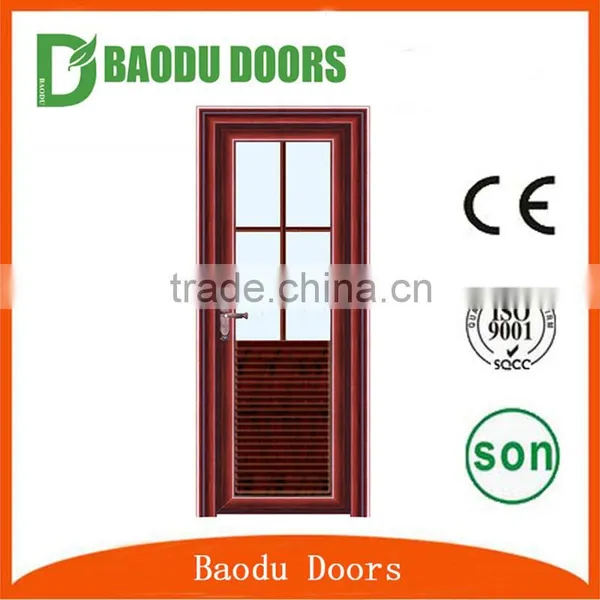 Luxury Design Aluminum Alloy Bathroom Door With Half Glass Insert photo-6