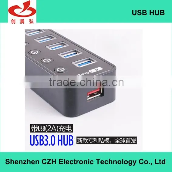 High-speed 7 Port Usb Hub With Individual Switches and Led Indicators, 7 Port Usb 3.0 Hub +1 Quick Charging Port photo-2
