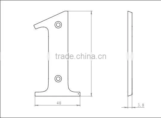 Modern Manufacture Metal Door Numbers and Letters Design,Polished MIRROR Color Door Numbers photo-3