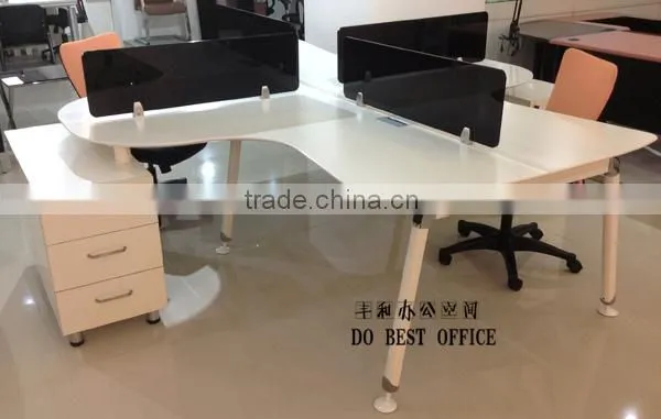 Modern Design Office Furniture Wooden Office Table 4 Person Call Center Workstation photo-2