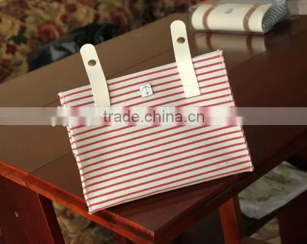 Wenzhou Cangnan Wholesale Canvas Triangle Stripe Colored Pencil Case for School With Button photo-3