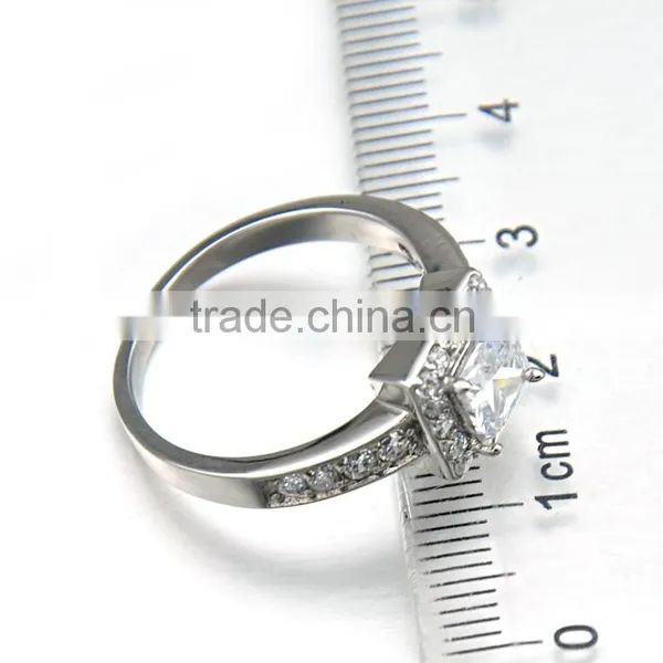 2016 Fashion Silver Crystal Jewelry Stone Stainless Steel Engagement Rings photo-3