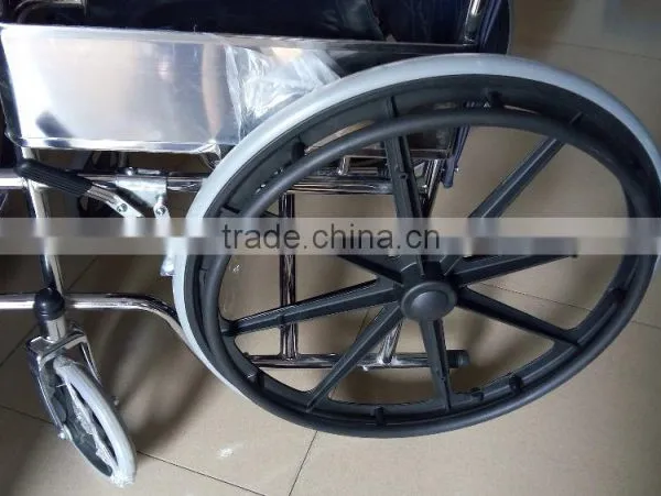TOPMEDI Steel Portable Medical Foldable Manual Cheap Wheelchairs Price photo-2