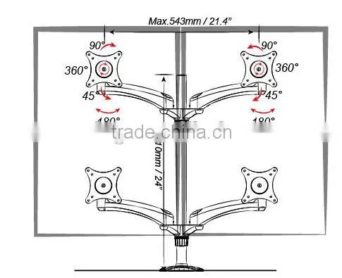 Muti Screen Gas Spring Triple Lcd Monitor Arm photo-2