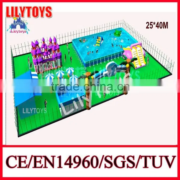Giant Outdoor Amusement Water Park Land,water Games Playground With Swimming Pool photo-4