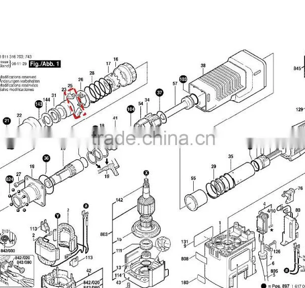 GSH 11E Demolition Hammer Replace Parts Stopping Device / Jaw (#1612300025) photo-2