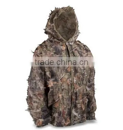 Mesh Camouflage Ghillie Leafy Hunting Camo Suit Jacket Pants Brown photo-2