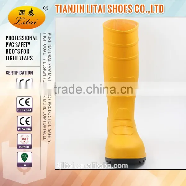 Yellow Black PVC Safety Gumboots ,comfortable PVC Work Boots,cheap Safety Shoes photo-3