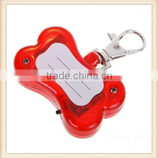 Cute Pet Collar Pendant Bone Flashing LED Light Red photo-4
