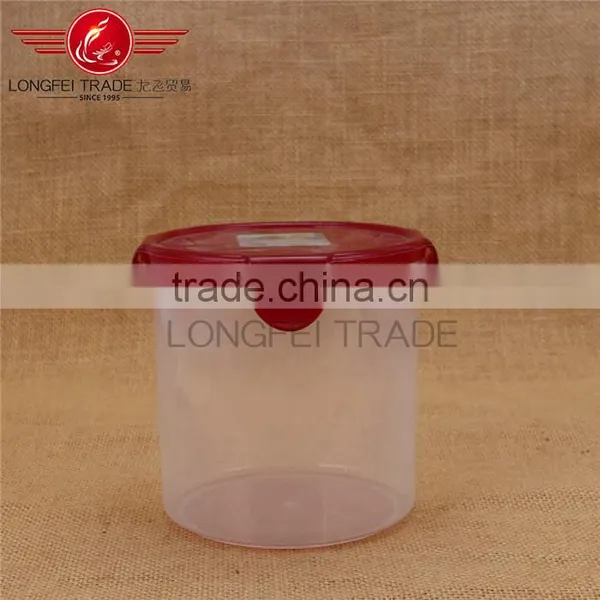 OEM Household 4pcs Cylindrical Plastic Preservation Box / Food Storage Box With Lid photo-2
