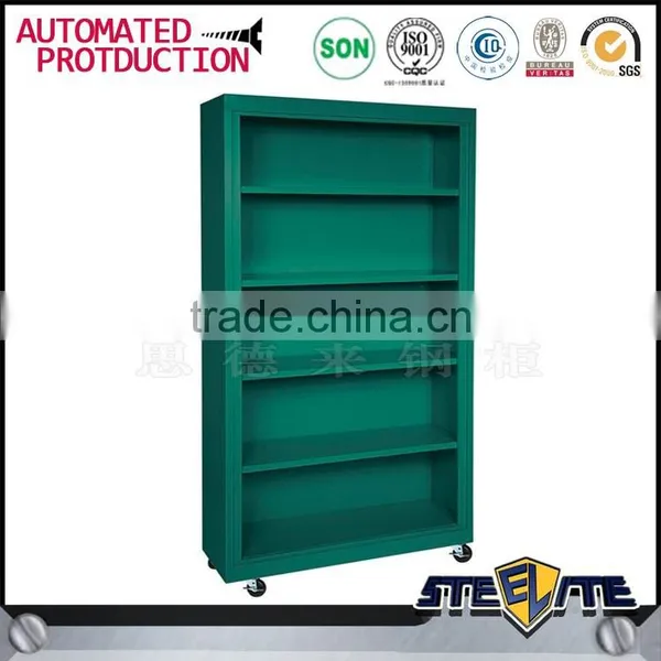 Modern Furniture 5 Shelves Office Metal Bookcases On Wheels photo-5