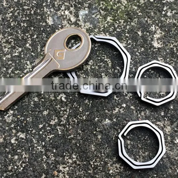 TK-2308 20MM TC4 Octagonal Titanium Keychain photo-5