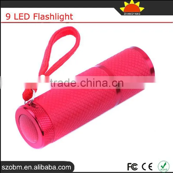 9 LED White Light AA Battery Free Sample Torchlight Cheap Police Flashlight photo-2