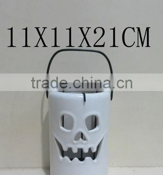 Ceramic Pumpkin Lantern With Handle Festival Holloween Decorations photo-6