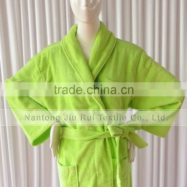 Warm Winter Bathrobe Lime Coral Flannel Thick Long Spa Robe Women's Pajamas photo-5