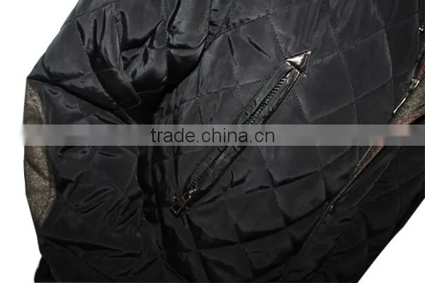 Stand Colar Button and Zipper Multi Pocket Black Jacket With Applique on Sleeve photo-6