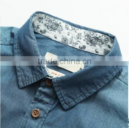Wholesale China Short Sleeve Men's Shirt Latest Shirt Designs for Men Denim Shirt for Men photo-2