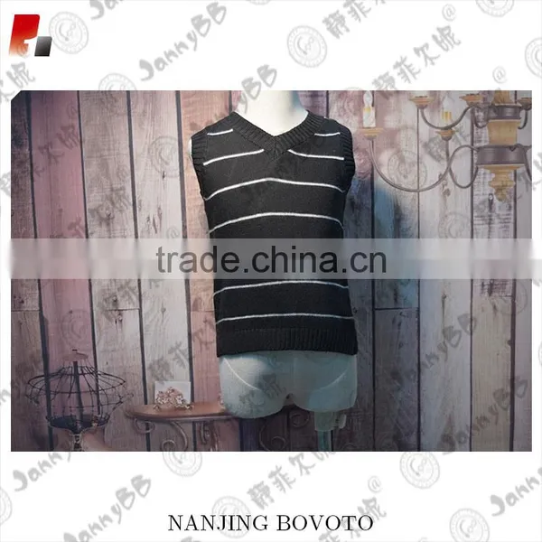 2017 Black Sleeveless Cotton Strip Fashion Children Sweater Vest
