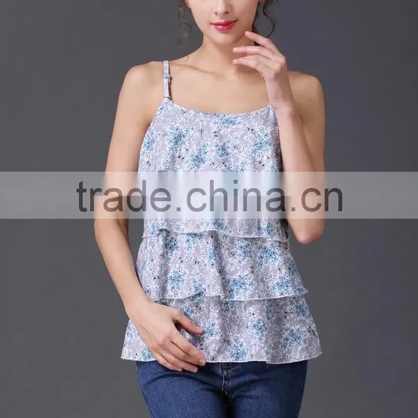 Floral Summer Cotton Maternity Chemise Breastfeeding Vest Nursing Tanks
