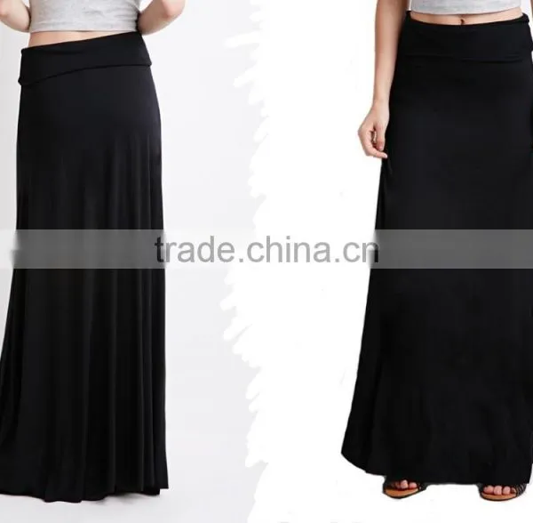 Latest Elegant Design Classic Fold-over Long Skirt/long Maxi Dress photo-4