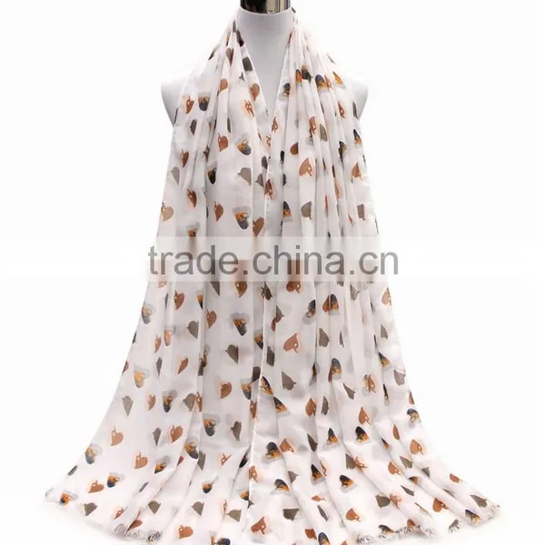 China Factory Heart Print Scarf Women Hijab photo-3