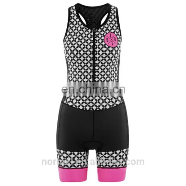 Invisible Zipper Printed Sleeveless Triathlon Wear With Never Fade photo-3
