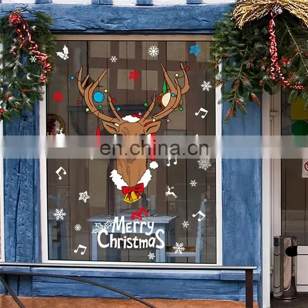 Cartoon Christmas Reindeer PVC Wall Stickers Children photo-4