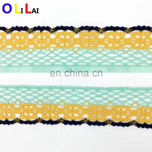 OLCT1427 4.9cm Fashion Fine Multi Color African Cotton Crochet Lace Trim for Ladies photo-3