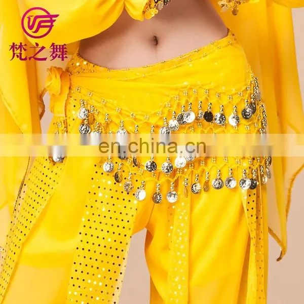 Cheap Chiffon 128 Coins Belly Dance Hip Scarf Belt With Gold Coins Y-2012# photo-6