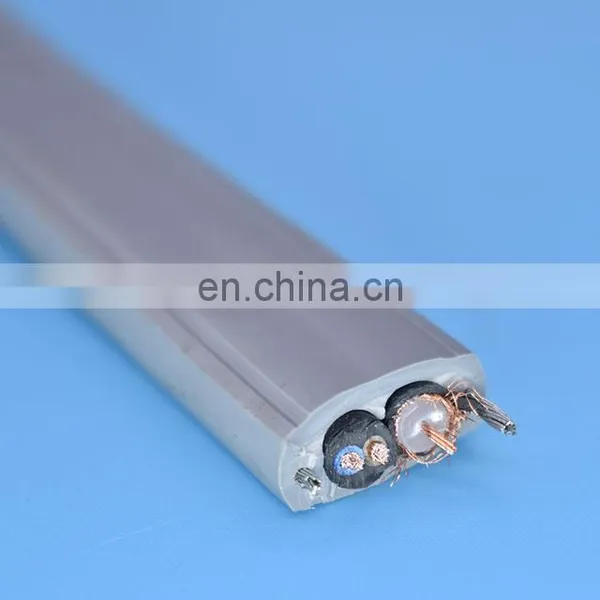 Flat Elevator Travelling Cable Elevator CCTV Camera Cable 2 Power Cores With Coaxial Cable RG59 photo-3