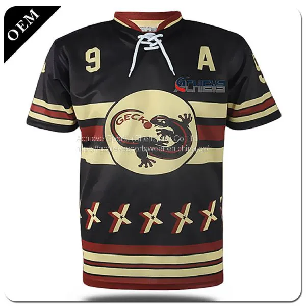 Wholesale Practice Custom High Quality Beer League Hockey Jerseys Double Sided Reversible Sublimation Ice Hockey Jerseys photo-2