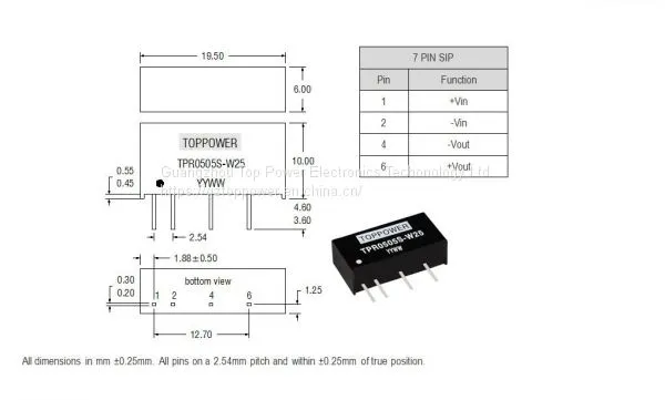 1W Isolated SIP7 DC/DC Converters Power Supply photo-2